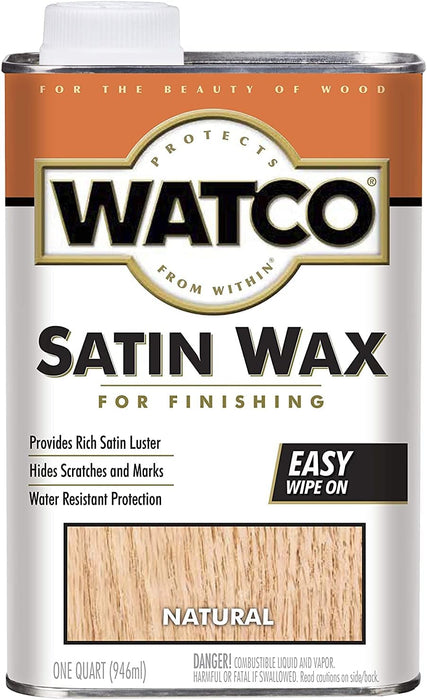 Rust-Oleum Watco 67041 Satin Finishing Wax, Quart, Natural