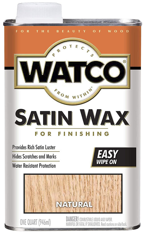 Rust-Oleum Watco 67041 Satin Finishing Wax, Quart, Natural
