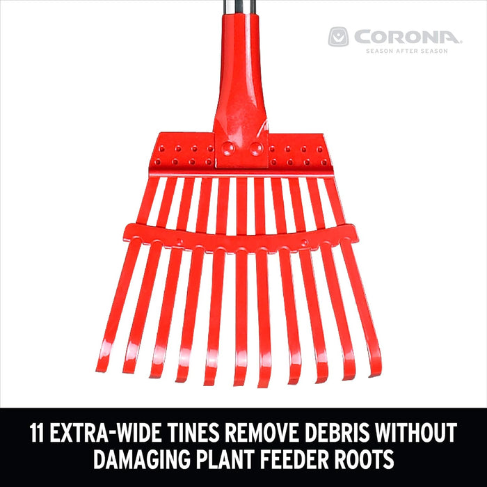 Corona RK62060 Fixed Tine Shrub Rake, Aluminum Handle, 8-Inch Wide Shrub Rake