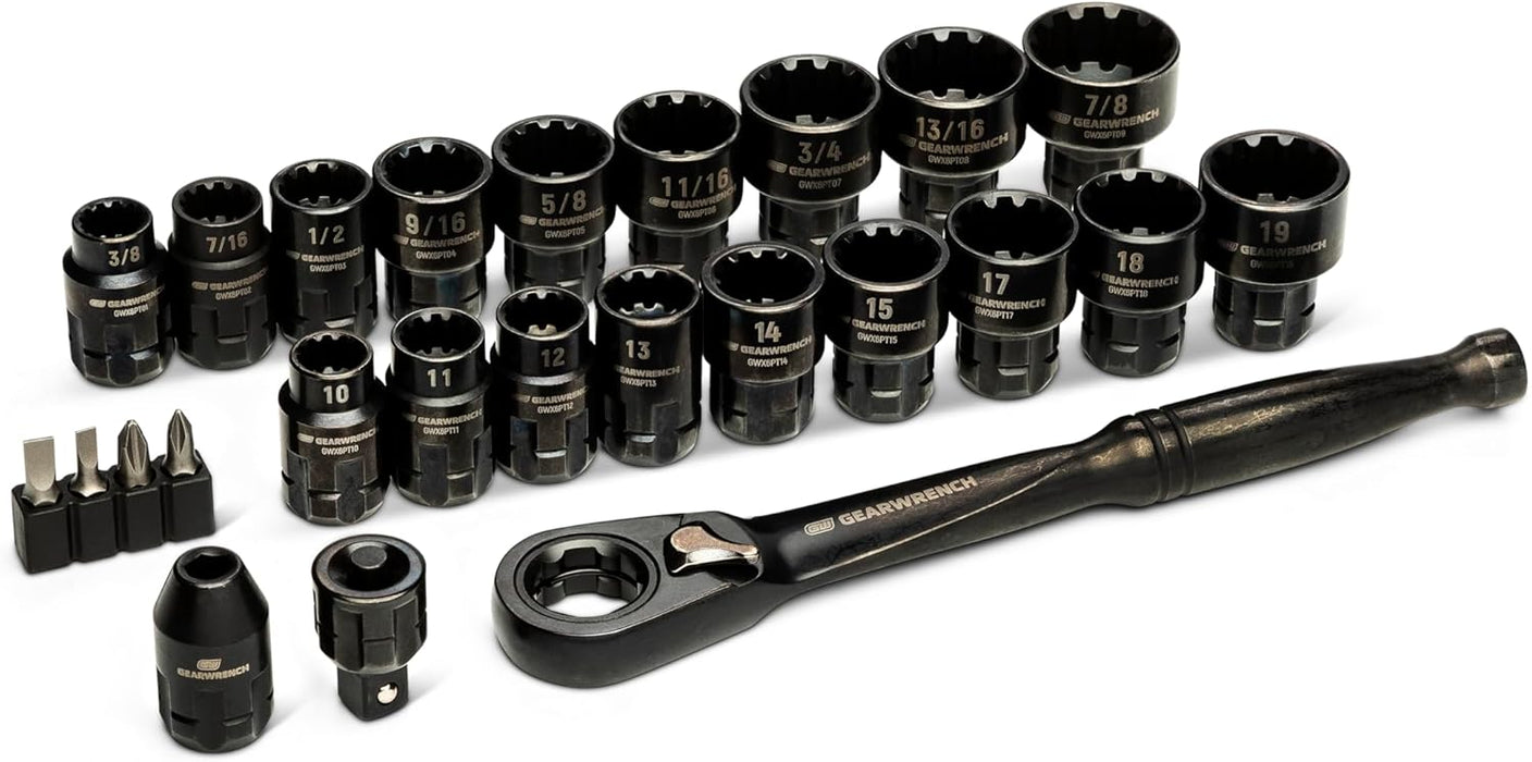 GEARWRENCH 25 Piece 3/8" Drive Pass Through Ratchet and Socket Set | GWX6PT25