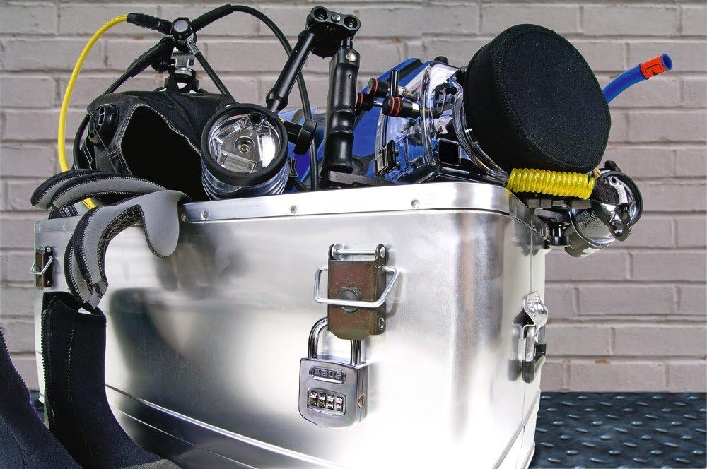 ABUS 160/50 B 160 All Weather Chrome 4 Dial Combination Padlock, Black/Silver