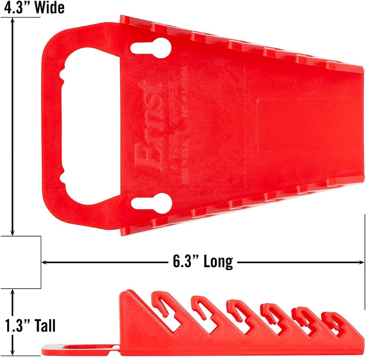 Ernst Manufacturing 5044-Red Gripper Wrench Organizer, 6 Tool, Red