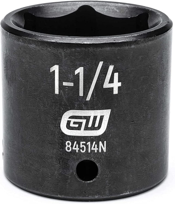 GEARWRENCH 1/2" Drive 6 Pt. Standard Impact Socket, 1-1/4" - 84514N