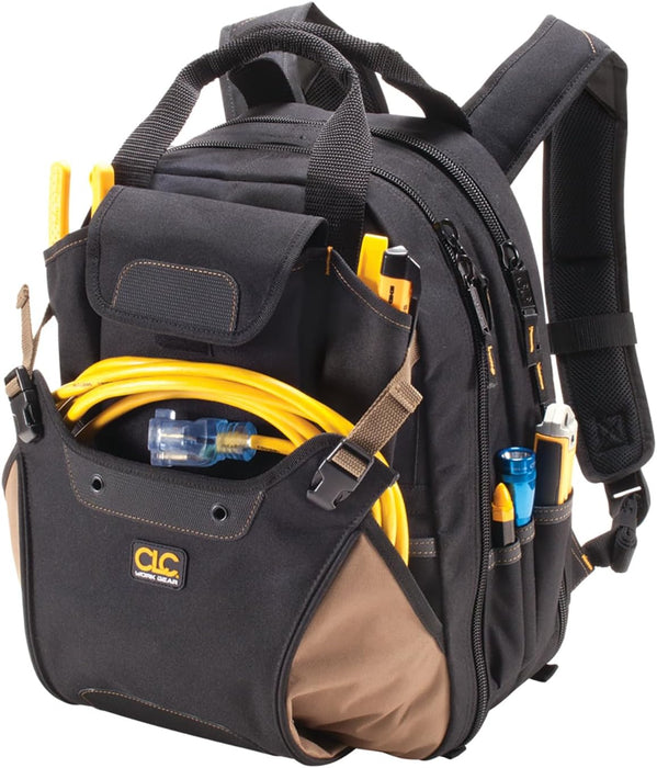 CLC Work Gear 1134 Carpenter's Tool Backpack, 44 Pockets, Padded Back Support, Black 44 Pocket Tool Backpack