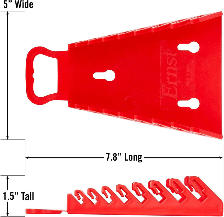 Ernst Manufacturing 5146-Red Gripper Reverse Wrench Organizer, 8 Tool, Red