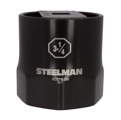 Steelman 60278-09 3-1/4-Inch 8-Point Automotive Wheel Locknut Socket, 3/4-Inch Drive, Durable Steel, Corrosion-Resistant Black Powder Coating, Laser Etched Callouts