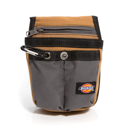 Dickies 57005 Zipper Pocket Canvas Pouch for Tool and Work Belts, Four Pockets, Cushioned Pocket