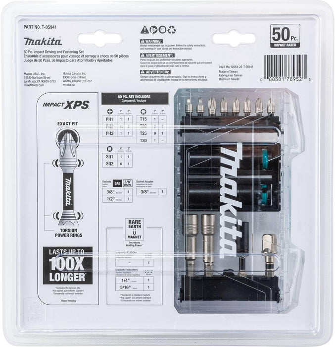 Makita T-05941 Impact XPS 50 Pc. Impact Driving and Fastening Bit Set