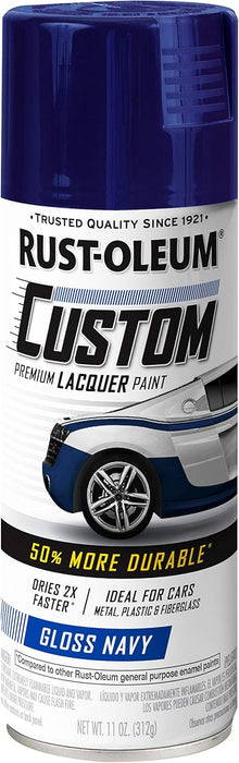 Rust-Oleum 363513 Automotive Custom Lacquer Spray Paint, 11 oz, Gloss Navy (Pack of 1)