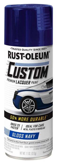 Rust-Oleum 363513 Automotive Custom Lacquer Spray Paint, 11 oz, Gloss Navy (Pack of 1)