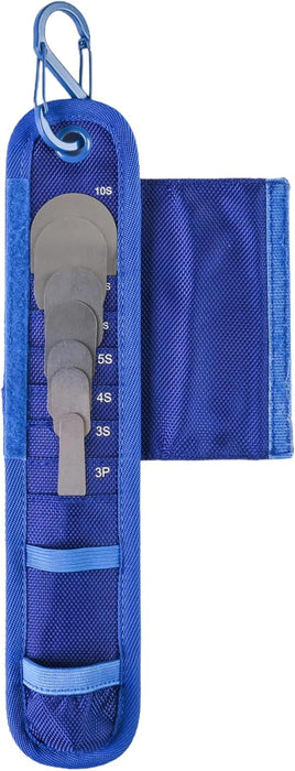 QuikSlix Pouch with 7 Blades – Carabiner & Belt Loop | Includes 7 Spatula Blade Option | Partner Tool for Use with QuikSlix Handle A-QUIKSLK-POUCH
