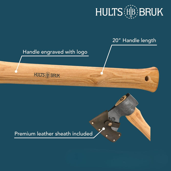 Hults Bruk 840732 Tibro Carpenter Axe, 1.75 lb Head, 20" Handle
