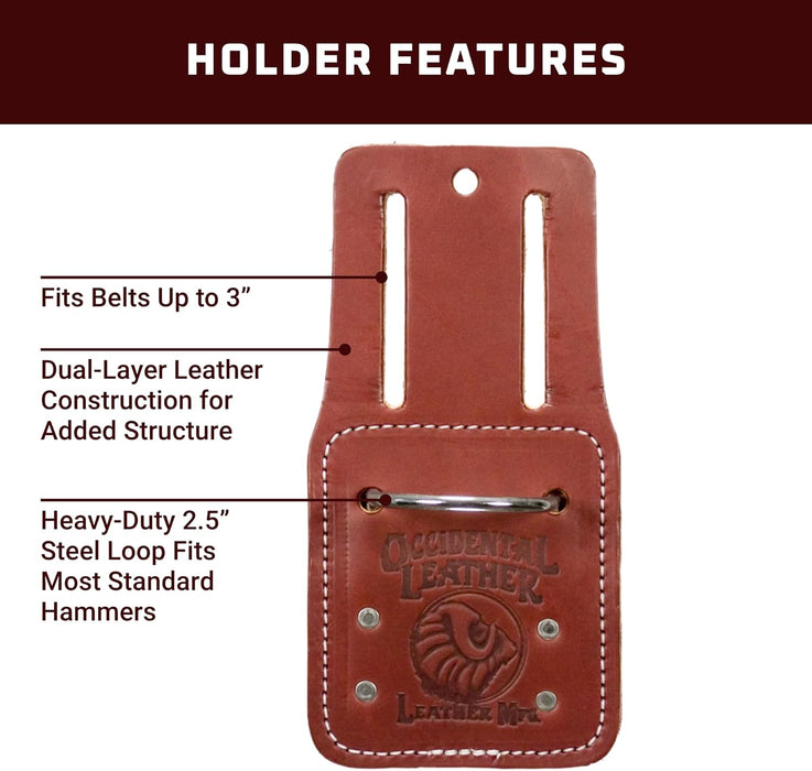 Occidental Leather B5012 Hammer Holder, OxyRed, Made in USA