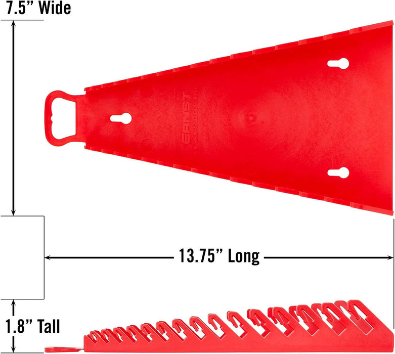 Ernst Manufacturing 5188-Red Gripper Reverse Wrench Organizer, 15 Tool, Red