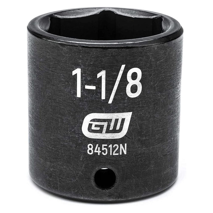 GEARWRENCH 84512N 1/2" Drive 6 Pt. Standard Impact Socket, 1-1/8"