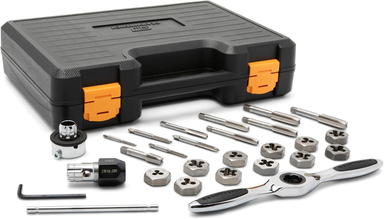 GEARWRENCH 82814 27 Piece Metric Ratcheting Tap & Die Set