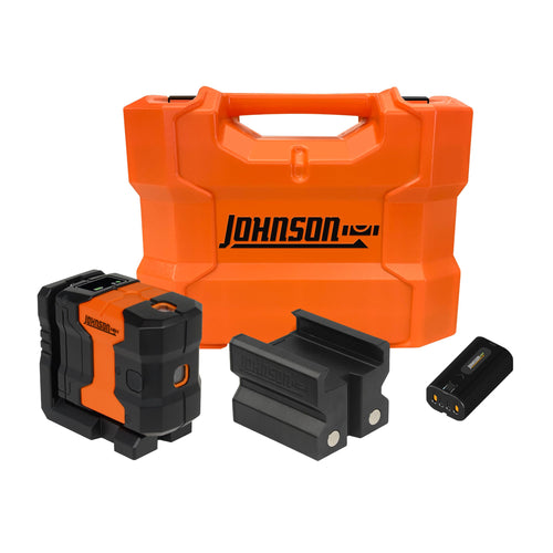 Johnson JDT300-GN3D Laser Level, Self-Leveling Kit 3 Dot Laser with GreenBrite Technology, Magnetic Base, Hard-shell Carry Case, Floor Mount