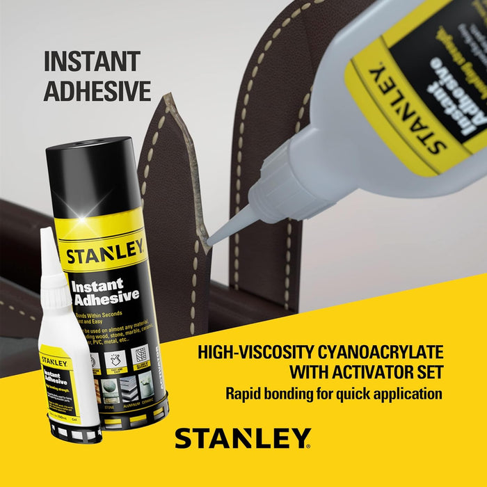 STANLEY Cyanoacrylate Super Glue (1.75oz) with Activator (6.75oz) Bundle