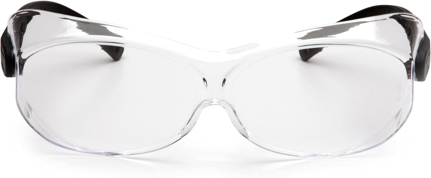 Pyramex S7510SJ OTS XL Safety Eyewear Black Temples Clear Lens Black Temples/Clear Lens, X-Large