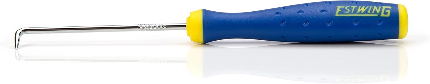Estwing 42450-02 6.75-Inch Long Precision Pick Tool with 90-Degree Angled Tip for Removing Hoses, Clips, Washers, and More, Chrome Vanadium Steel, Comfortable Grip