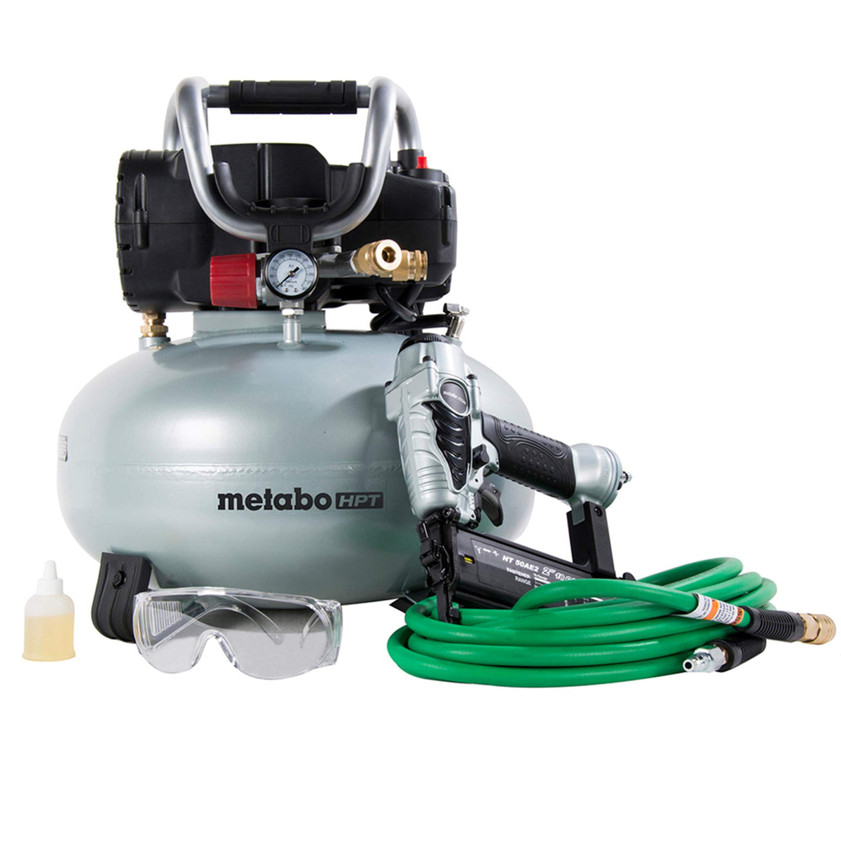 Metabo HPT Air Compressor Combo Kit with Brad Nailer, Pancake Compress ...