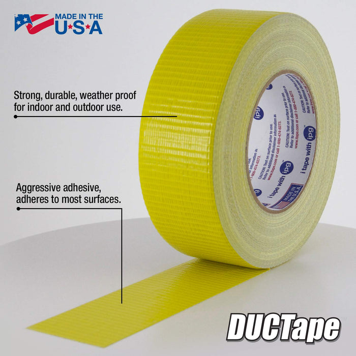 IPG (20C-Y2) JobSite DUCTape, Colored Duct Tape, 1.88" x 60 yd, Yellow (Single Roll)