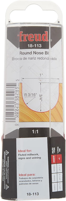Freud 18-113: 1/2" Radius Round Nose Bit with 1/4" Shank 1-Inch Diameter Round Nose Router Bit with 1/4-Inch Shank