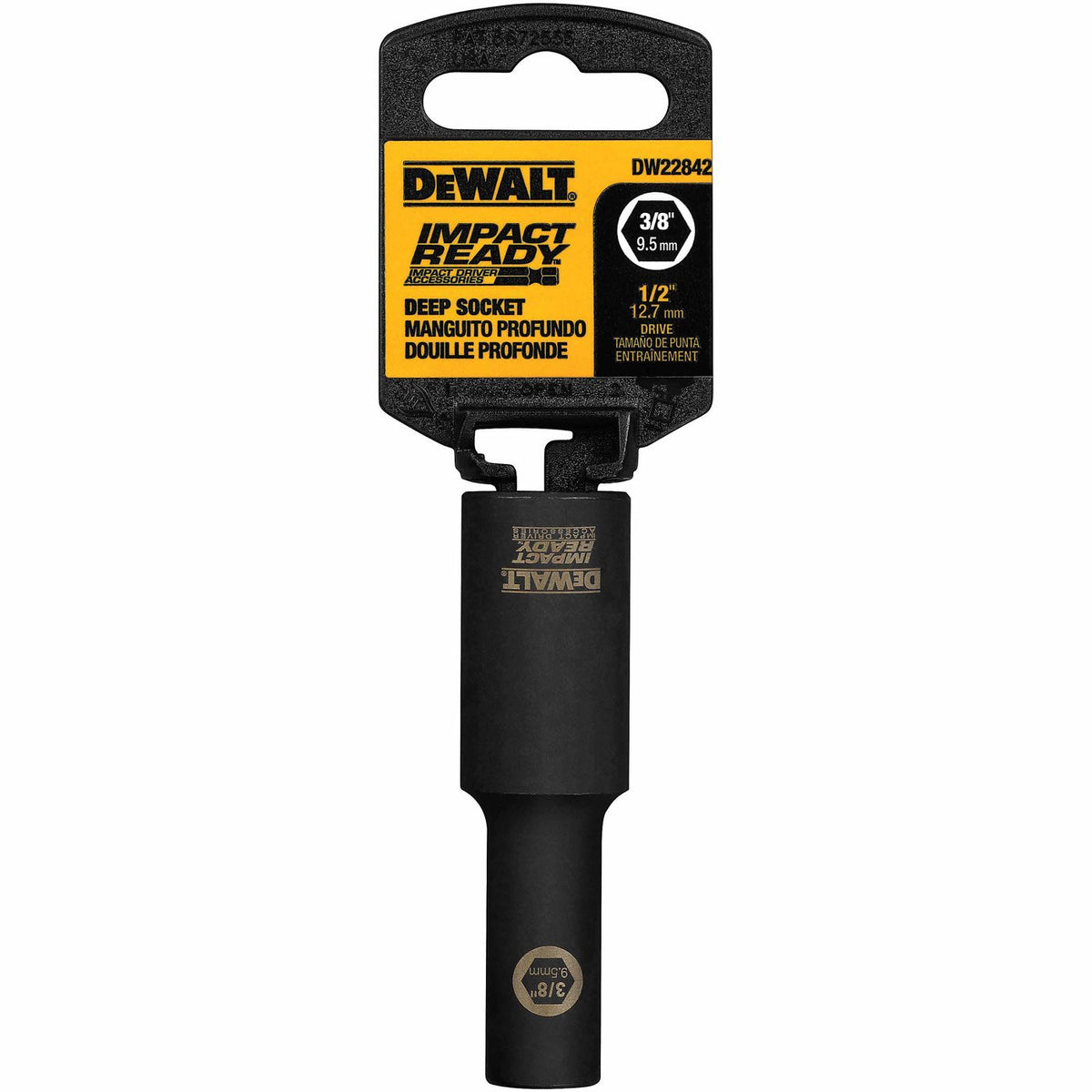 DEWALT DW22842 3/8-Inch IMPACT READY Deep Socket for 1/2-Inch Drive ...
