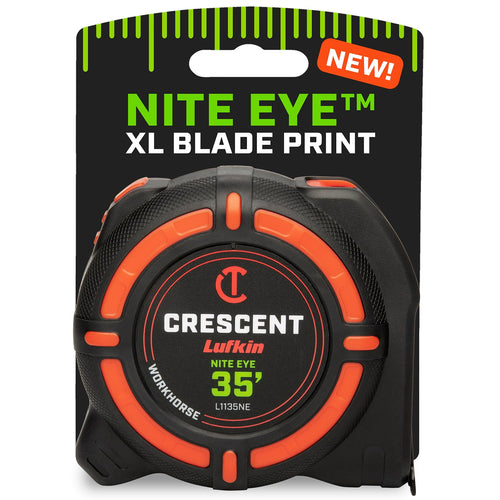 Crescent Lufkin L1135NE 35 Ft. WORKHORSE NITE EYE Tape Measure SAE
