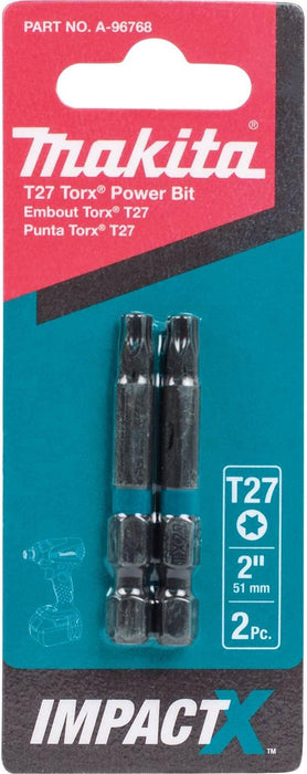 Makita A-96768 Impactx T27 Torx 2″ Power Bit, 2 Pack 2-Pack T27