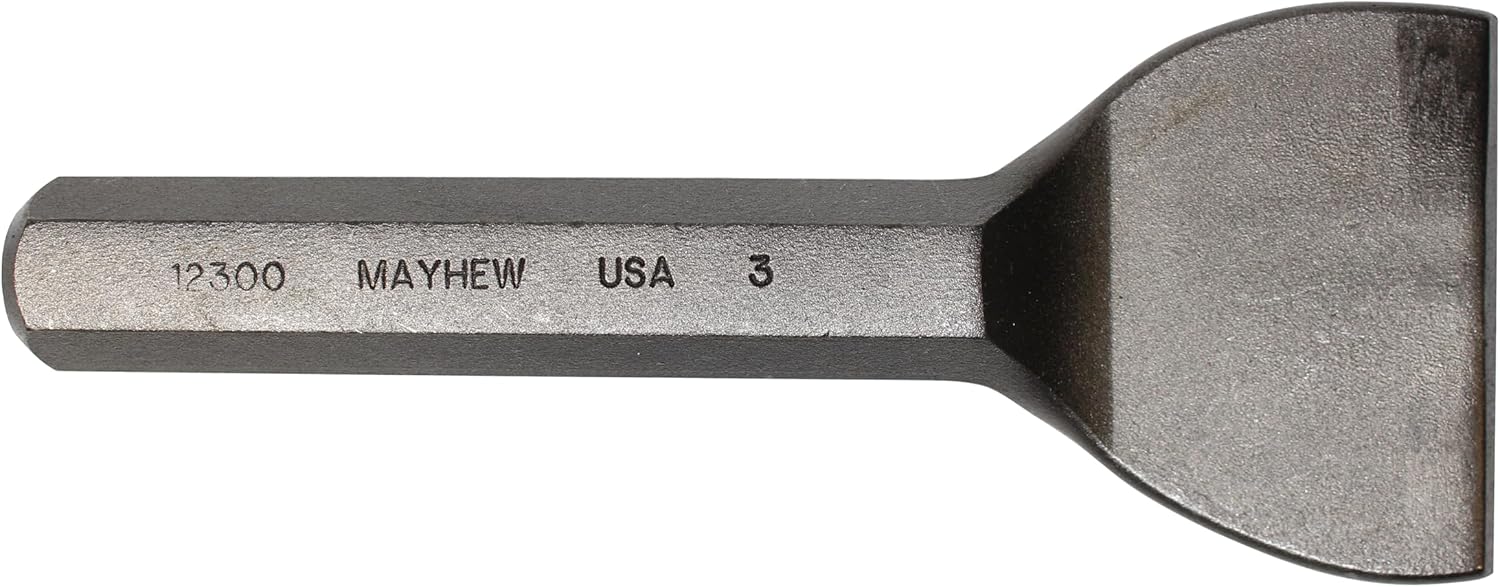 Mayhew Tools 12300 Mason Chisel, 3", Shot Blast Finish 3" by 7-1/2", No Handguard