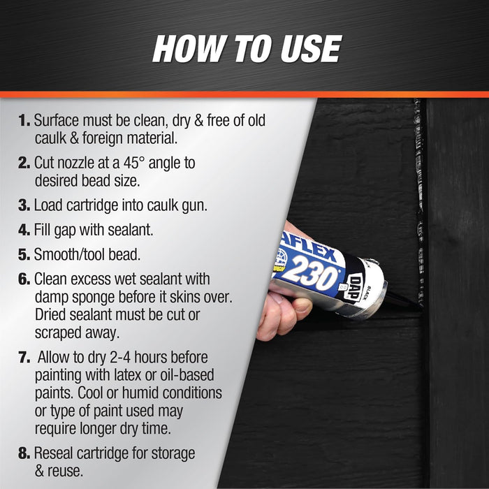 DAP 7079818280 DYNAFLEX 230 Black Raw Building Material, 10.1 oz