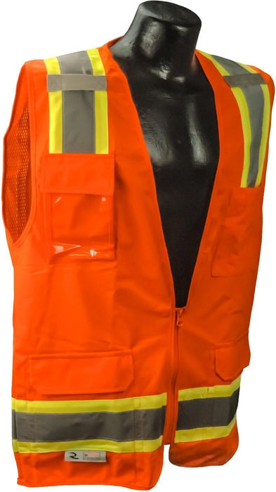 Radians SV6O5X Two Tone Surveyor Class 2 Safety Vest, 5X-Large, Orange