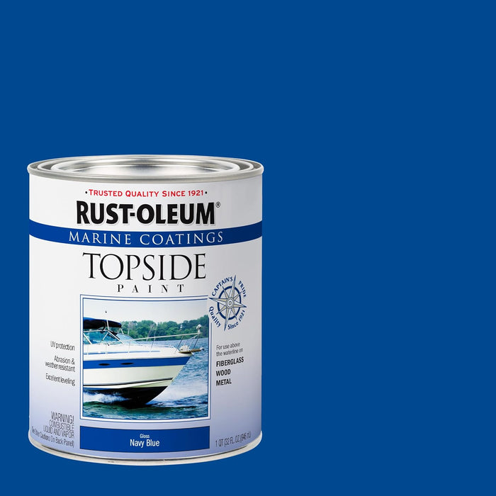 Rust-Oleum 396958 Marine Coatings Topside Enamel Paint, Quart, Gloss Navy Blue, 32 Fl Oz (Pack of 1)