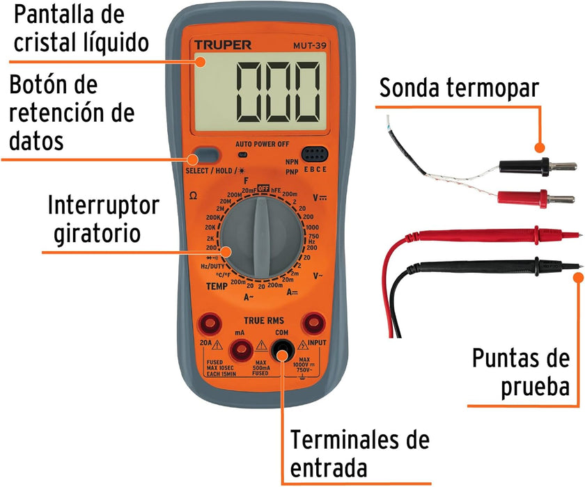 Truper MUT-39 Professional Digital Multimeter