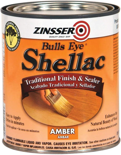 Rust-Oleum Zinsser 704H Bulls Eye Shellac, Quart, Amber