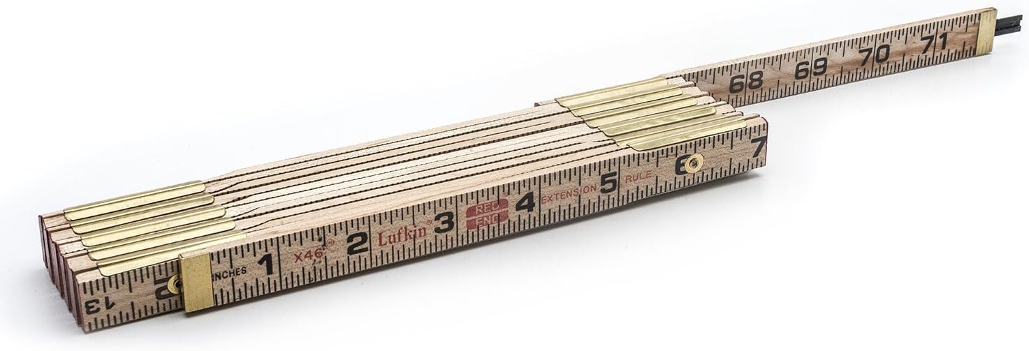 Crescent Lufkin Wood Rule, 6' Brass Ext, Brown - X46SLN