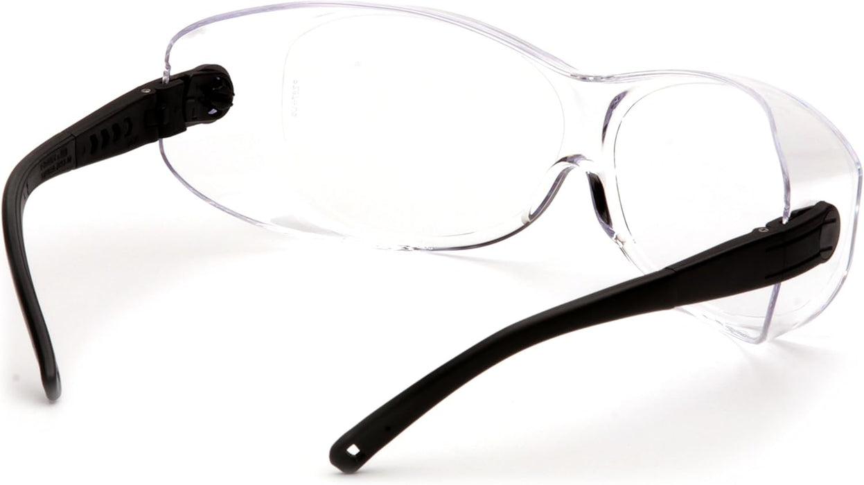 Pyramex S7510SJ OTS XL Safety Eyewear Black Temples Clear Lens Black Temples/Clear Lens, X-Large