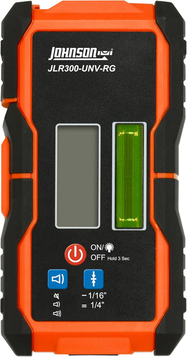 Johnson JLR300-UNV-RG Universal Green & Red Rotary Laser Detector, Dual Sided Detector, LED Backlit Display Magnetic