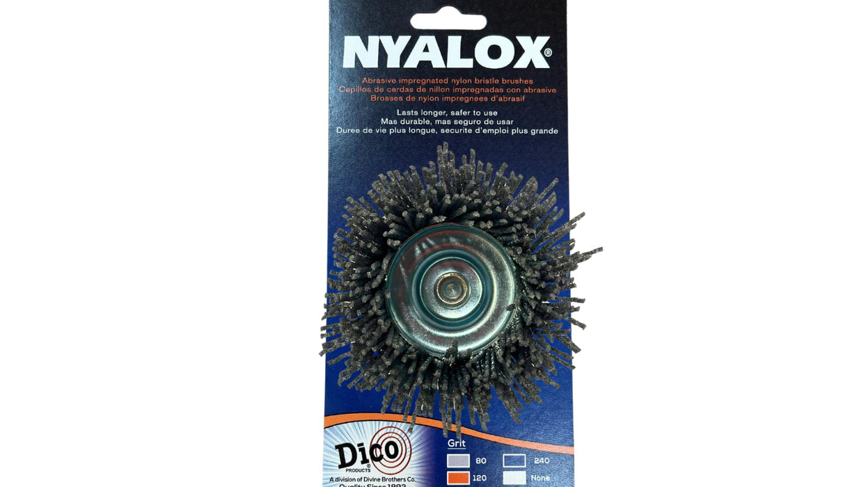 Dico 7200005 Nylox Cup Brush 21/2" 80 Grit, Grey