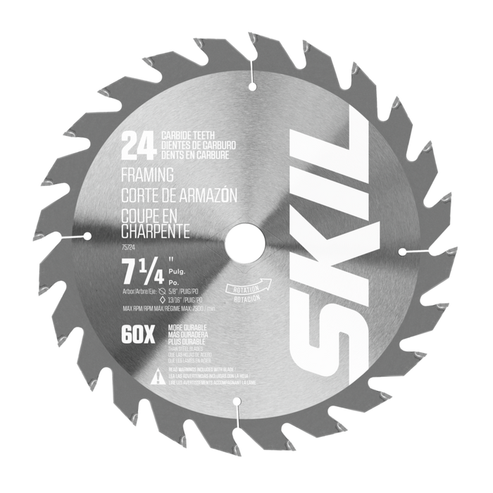 Skil 75724 7-1/4 In. 24-Tooth Carbide Tipped Circular Saw Blade