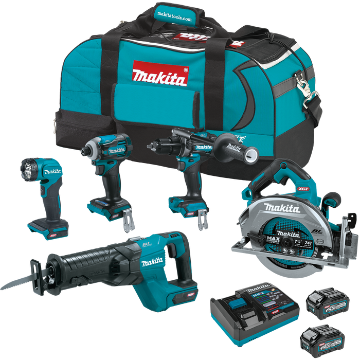 Makita GT501M 40V max XGT Brushless Cordless 5‑Pc. Combo Kit (4.0Ah)