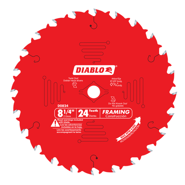 Diablo D0824X 8-1/4" x 24-Teeth Framing Saw Blade for Wood