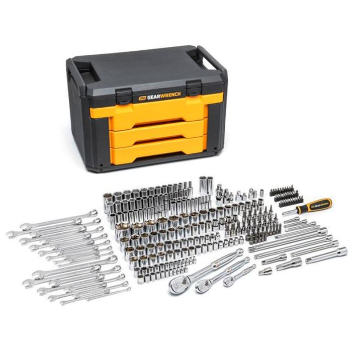 GEARWRENCH 243-Piece 6-Point Mechanics Tool Set in 3-Drawer Storage Box
