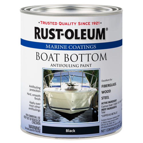 Rust-Oleum 207012 Marine Flat Boat Bottom Antifouling Enamel Paint, 1-Quart, Black (Pack of 1)