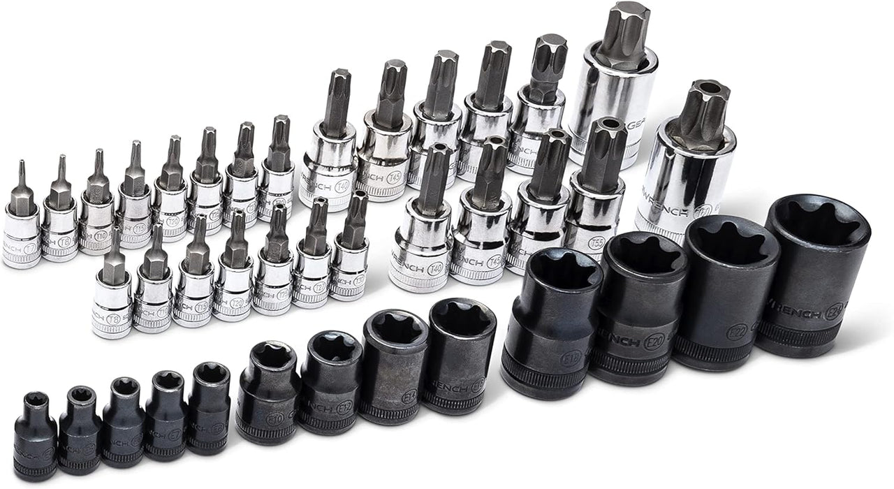 GEARWRENCH 89087 49 Piece 1/4", 3/8", 1/2" Drive Torx Bit Socket Master Set