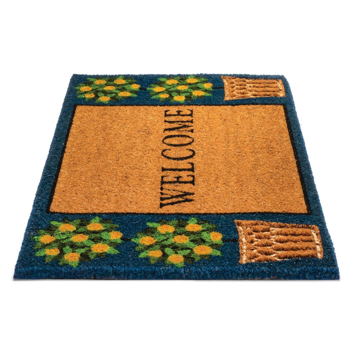 Notrax Welcome Topiary, Vinyl-Backed Natural Coir Doormat, Entry Mat for Indoor or Outdoor Use, 18"x30", C12 (C12S1830TW)