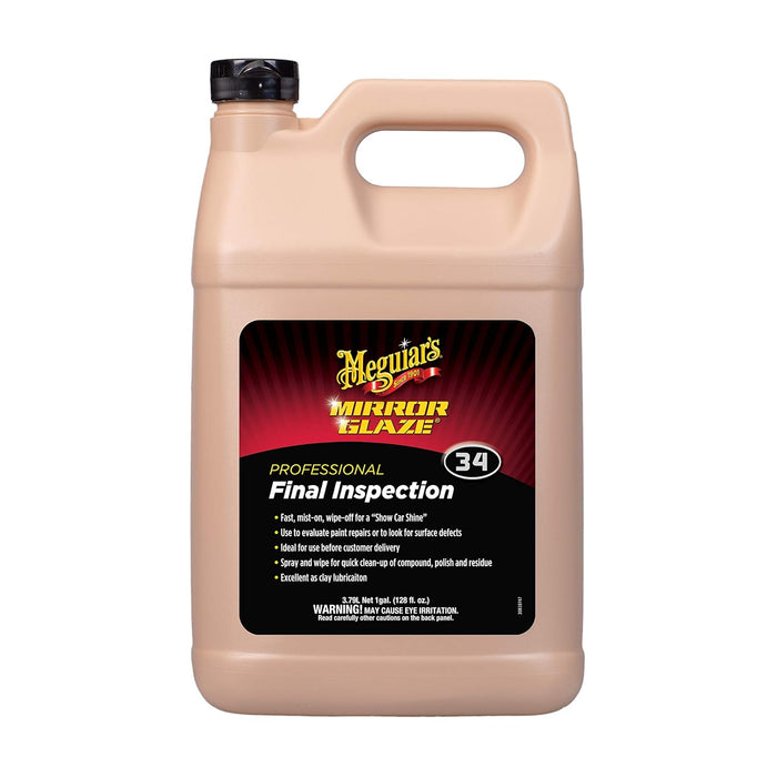 Meguiar's Professional Final Inspection Mist & Wipe M3401 - Quickly and Gently Remove Prints, Dust, and Smudges Leaving a Showroom Quality Shine - Safe as a Clay Bar Lubricant, 128 Oz, 1 Gallon