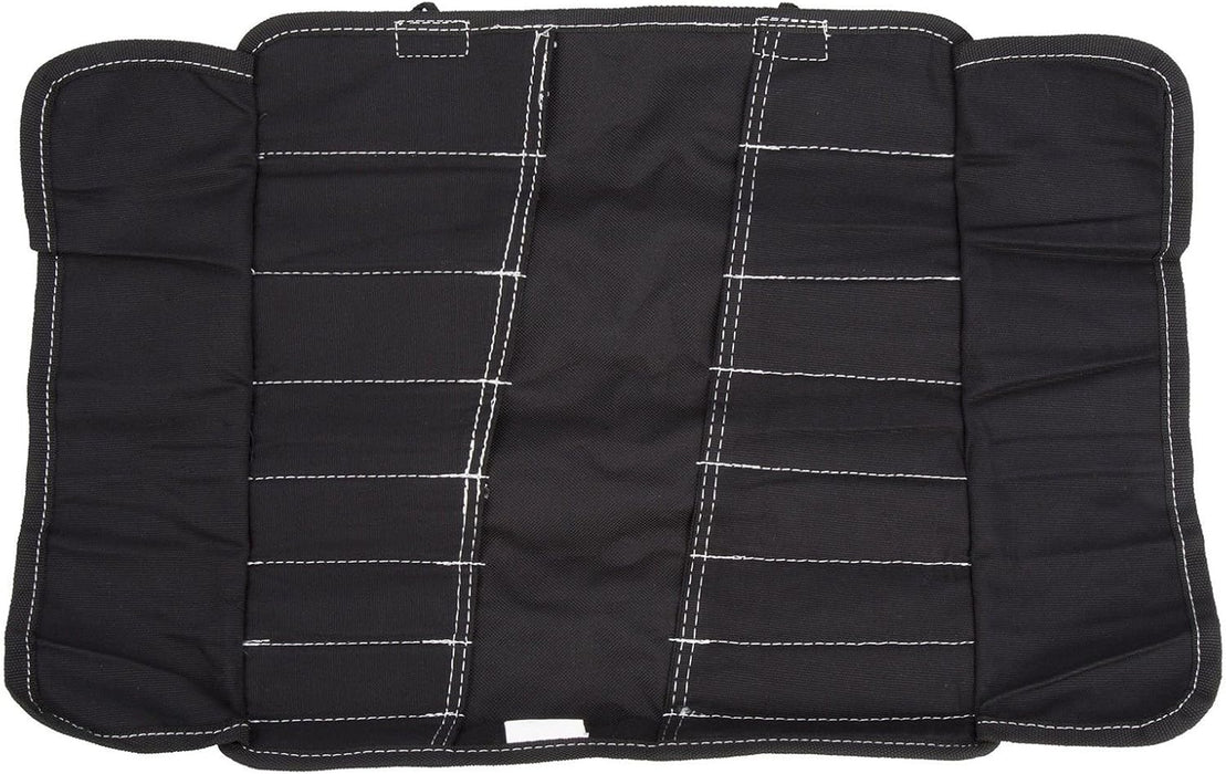 Dickies 57061 Small Wrench/Screwdriver Organizer Roll for Mechanics, 16 Tool Pockets, Durable Canvas Construction, 13.5 in. x 12.75 in. Unrolled, Black