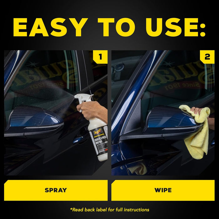 Meguiar's D15601 Synthetic X-Press Spray Wax for Car Detailing, Creates a Deep Shiny Look, Can Be Applied to Wet or Dried Paint and In Direct Sunlight, Moisture Rolls Off Waxed Paint, 1 Gallon